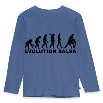 Salsa - Kinder Premium Bio Langarmshirt - Taubenblau - Vorne - AI Model Kid Female (0cm)
