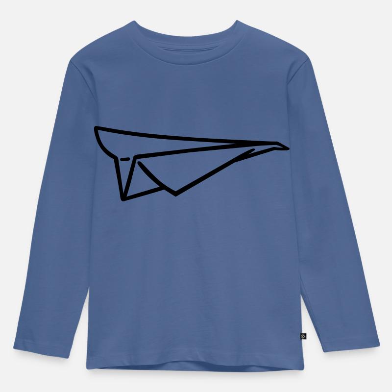Papierflieger - Kinder Premium Bio Langarmshirt - Taubenblau
