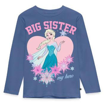 Frozen Big Sister My Hero Mit Elsa - Kinder Premium Bio Langarmshirt - Taubenblau - Vorne - AI Model Kid Female (0cm)