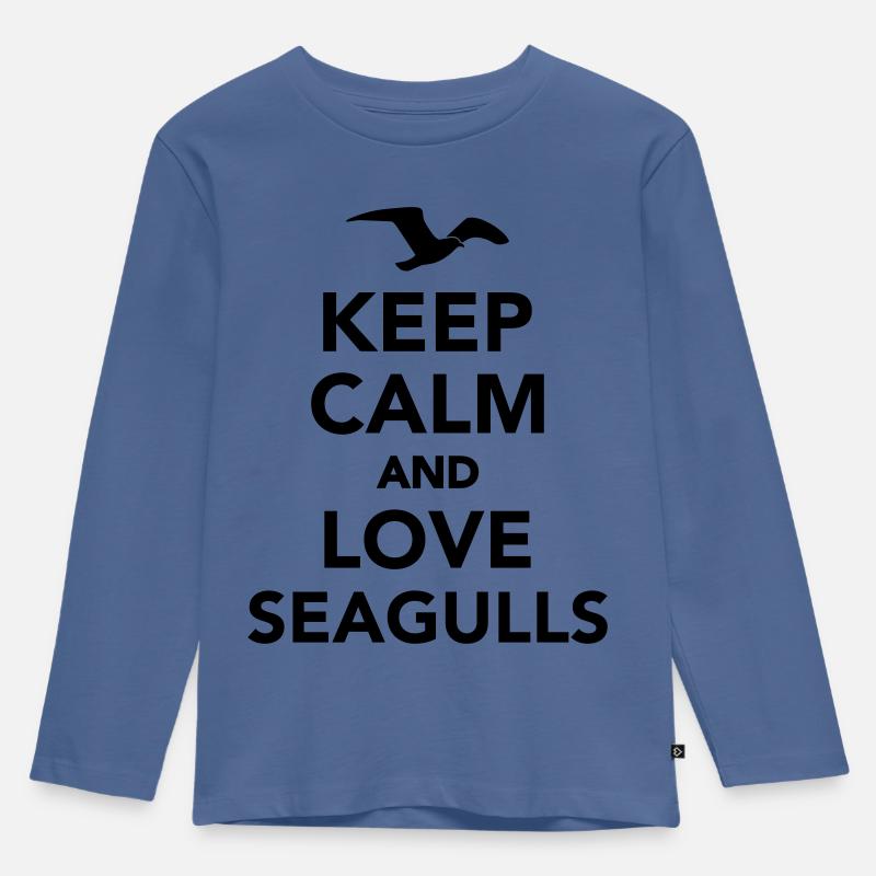 Möwe - Kinder Premium Bio Langarmshirt - Taubenblau