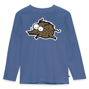 Wild boar - Kids' Premium Longsleeve Shirt - stone blue - Front - AI Model Kid Female (0cm)
