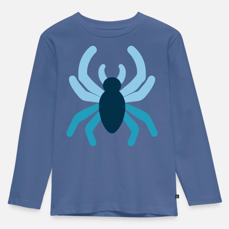 Spinne - Kinder Premium Bio Langarmshirt - Taubenblau