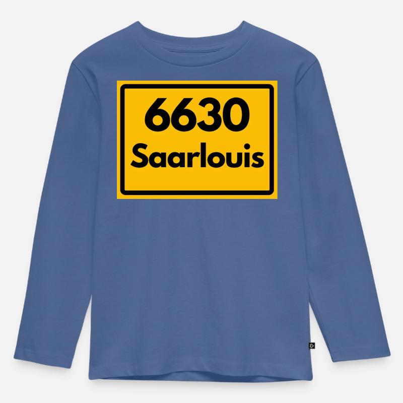OLD POSTCODE POSTCODE RETRO 6630 SAARLOUIS HEIMAT - Kids' Premium Longsleeve Shirt - stone blue