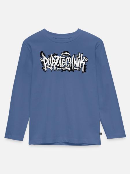 Pyrotechnik Graffiti - Kinder Premium Bio Langarmshirt - Taubenblau