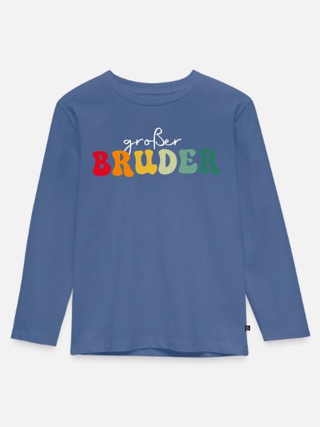 Großer Bruder - Kinder Premium Bio Langarmshirt - Taubenblau