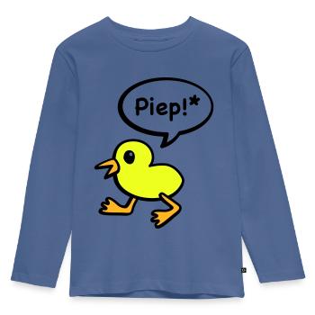 beep bird - Kids' Premium Longsleeve Shirt - stone blue - Front - AI Model Kid Female (0cm)