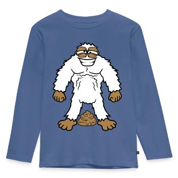 shit heap stink shit kot yeti m - Kids' Premium Longsleeve Shirt - stone blue - Front - AI Model Kid Female (0cm)