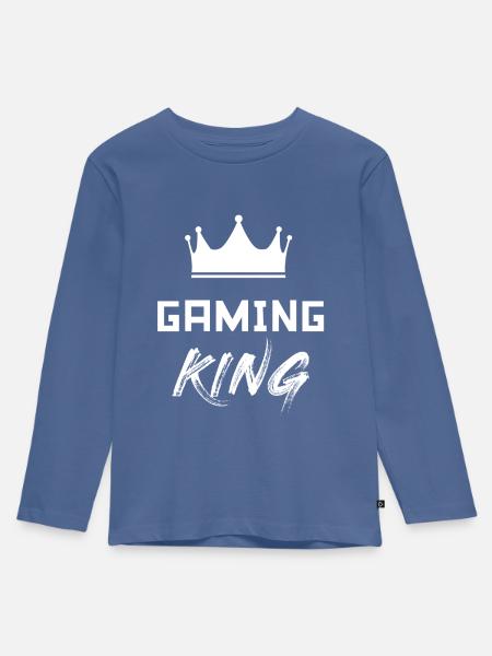 Gaming - Kinder Premium Bio Langarmshirt - Taubenblau