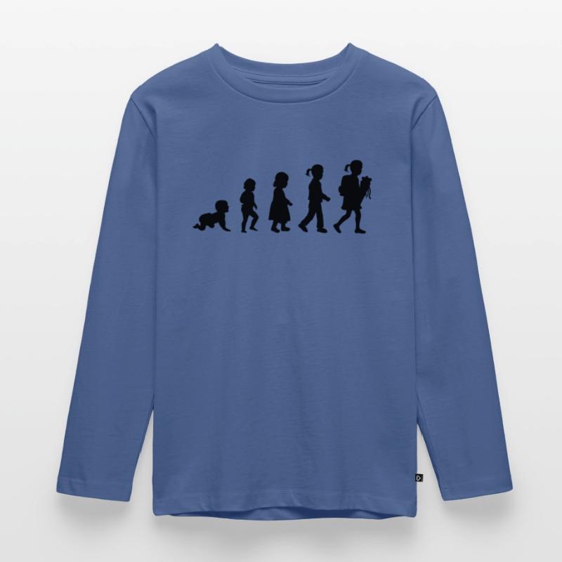 Evolution Schulkind Einschulung Kinder Premium Bio Langarmshirt
