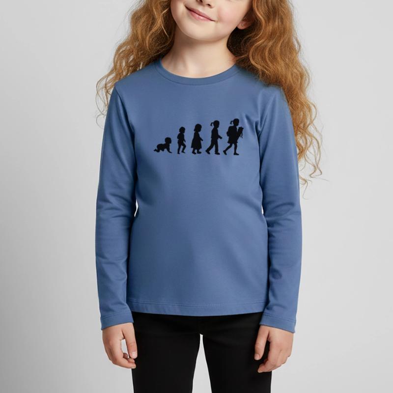 Evolution Schulkind Einschulung Kinder Premium Bio Langarmshirt