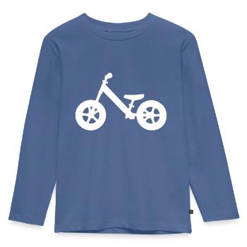 Balance Bike - Kids' Premium Longsleeve Shirt - stone blue - Front - AI Model Kid Female (0cm)