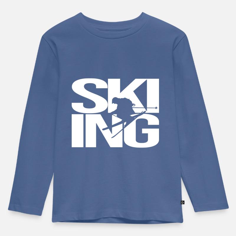 sci - Maglia a maniche lunghe ecologica premium per bambini - grigio-azzurro