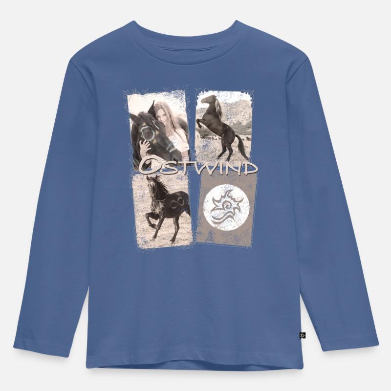 Ostwind Aufbruch nach Ora Kachel-Mix - Kinder Premium Bio Langarmshirt - Taubenblau