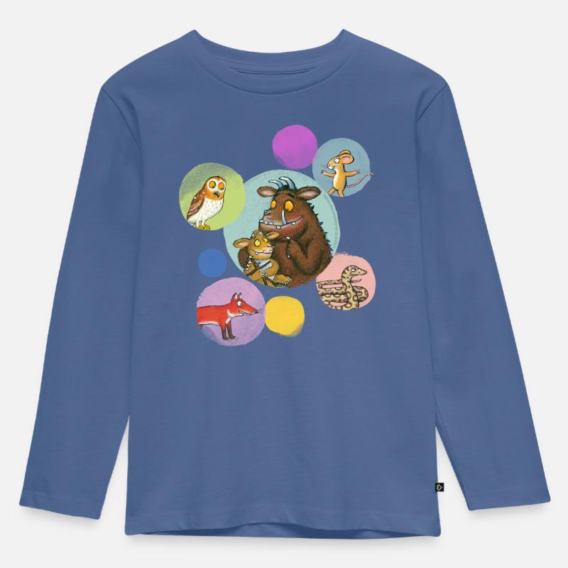 Der Grüffelo Freunde Bubbles - Kinder Premium Bio Langarmshirt - Taubenblau