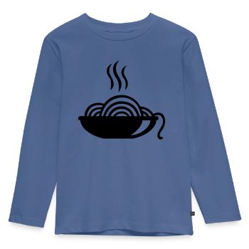 Nudeln - Kinder Premium Bio Langarmshirt - Taubenblau - Vorne - AI Model Kid Female (0cm)