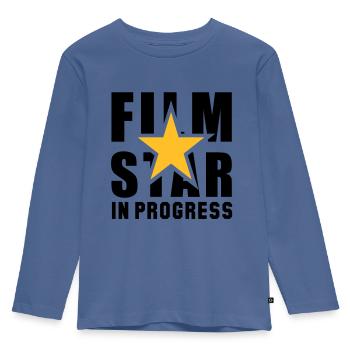 FILM STAR IN PROGRESS 2C - Kids' Premium Longsleeve Shirt - stone blue - Front - AI Model Kid Female (0cm)