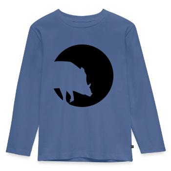 Wild boar - Kids' Premium Longsleeve Shirt - stone blue - Front - AI Model Kid Female (0cm)