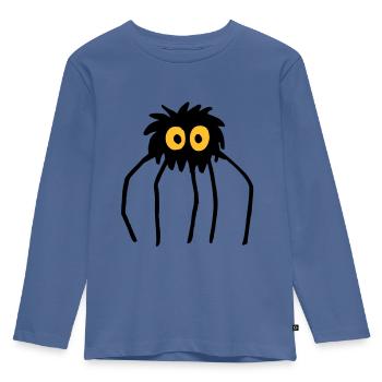 Krabbelchen - Kinder Premium Bio Langarmshirt - Taubenblau - Vorne - AI Model Kid Female (0cm)