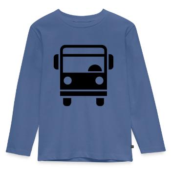 Bus - Kinder Premium Bio Langarmshirt - Taubenblau - Vorne - AI Model Kid Female (0cm)