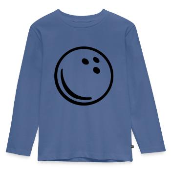 Bowling - Kinder Premium Bio Langarmshirt - Taubenblau - Vorne - AI Model Kid Female (0cm)