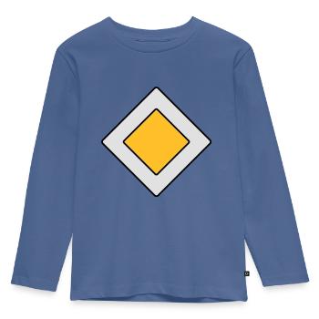 Way sign - Kids' Premium Longsleeve Shirt - stone blue - Front - AI Model Kid Female (0cm)