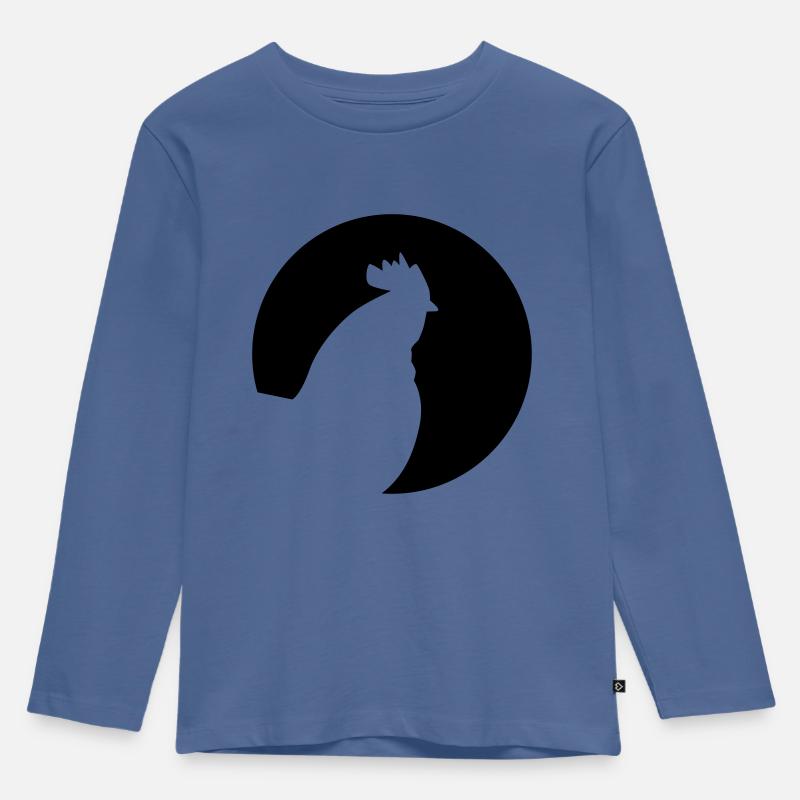 Hahn - Kinder Premium Bio Langarmshirt - Taubenblau