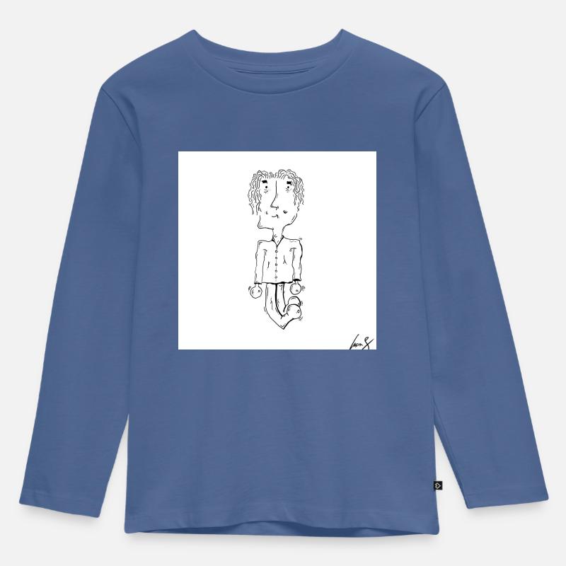 HeavyFloat - Kinder Premium Bio Langarmshirt - Taubenblau