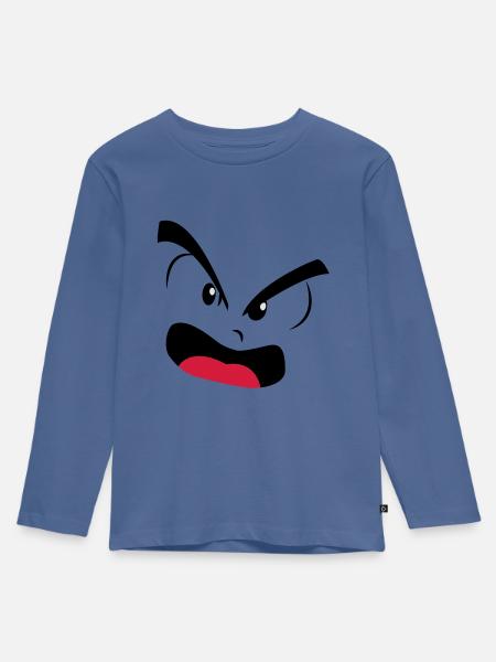 angry - Kids' Premium Longsleeve Shirt - stone blue