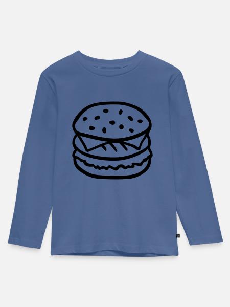 Burger - Kinder Premium Bio Langarmshirt - Taubenblau
