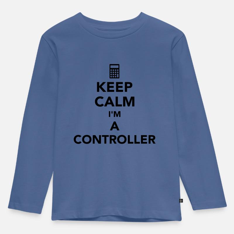 Controller - Kinder Premium Bio Langarmshirt - Taubenblau