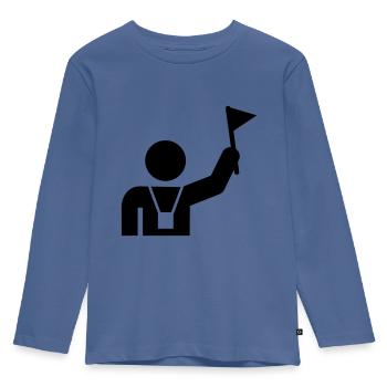 Tour guide - Kids' Premium Longsleeve Shirt - stone blue - Front - AI Model Kid Female (0cm)