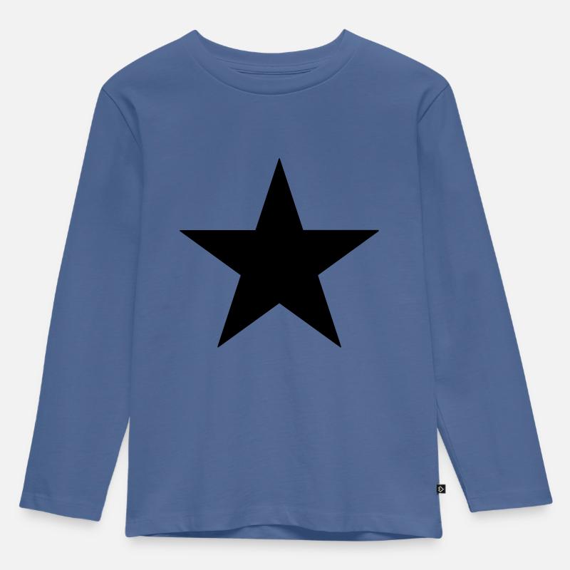 Stern - Kinder Premium Bio Langarmshirt - Taubenblau