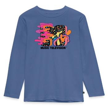 MTV Music Television Colourful Trippy Logo - Kids' Premium Longsleeve Shirt - stone blue - Front - AI Model Kid Female (0cm)