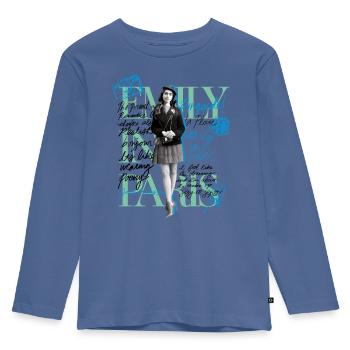 Emily In Paris Quotes Of Emily In Blue And Green - Kids' Premium Longsleeve Shirt - stone blue - Front - AI Model Kid Female (0cm)