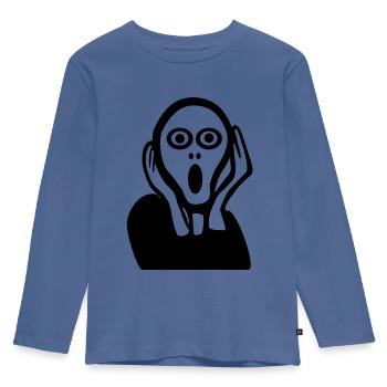 Der Schrei, die Krise - Kinder Premium Bio Langarmshirt - Taubenblau - Vorne - AI Model Kid Female (0cm)