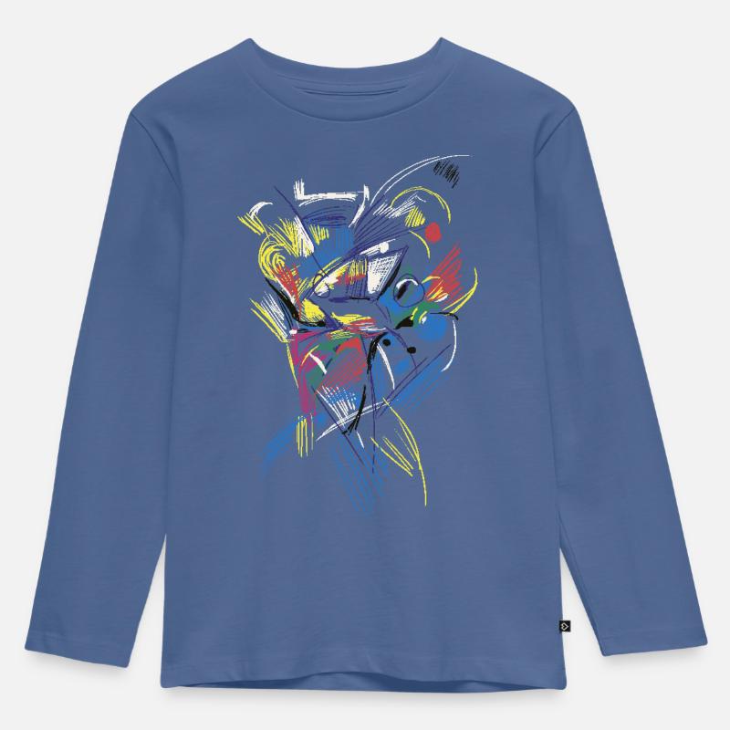 abstrakt - Kinder Premium Bio Langarmshirt - Taubenblau