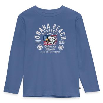 Omaha beach D DAY veterans squad - Kids' Premium Longsleeve Shirt - stone blue - Front - AI Model Kid Female (0cm)
