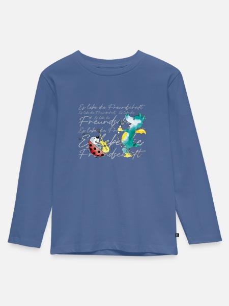 TABALUGA Und Bully Singen - Kinder Premium Bio Langarmshirt - Taubenblau