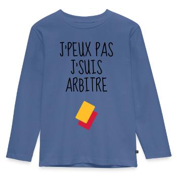 Arbitre / Arbitrage / Sport / Sifflet - T-shirt manches longues Premium Enfant - bleu pigeon - Devant - AI Model Kid Female (0cm)