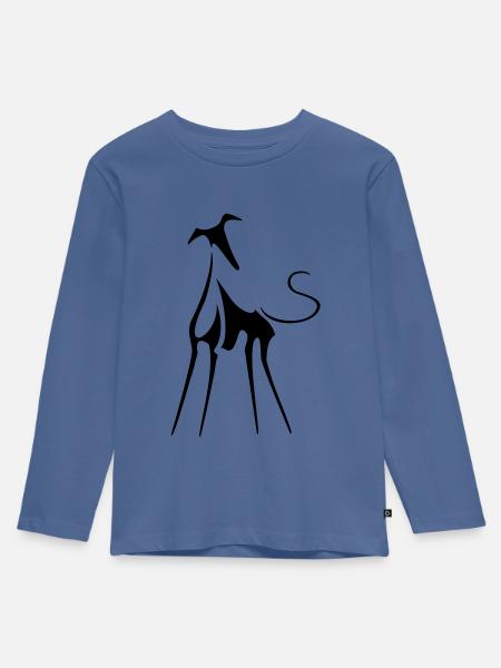 Windhund - Kinder Premium Bio Langarmshirt - Taubenblau