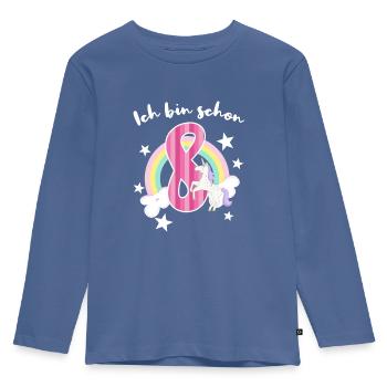 8. geburtstag 8 jahre alt mädchen - Kinder Premium Bio Langarmshirt - Taubenblau - Vorne - AI Model Kid Female (0cm)