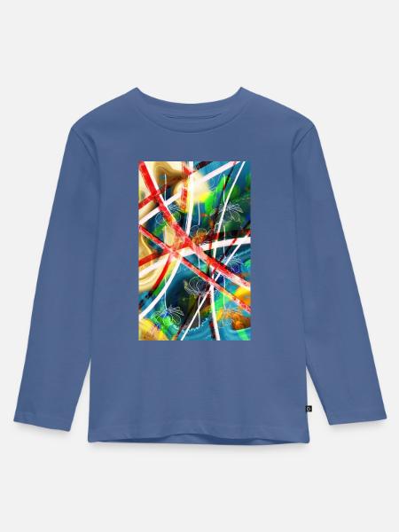 abstrakt - Kinder Premium Bio Langarmshirt - Taubenblau