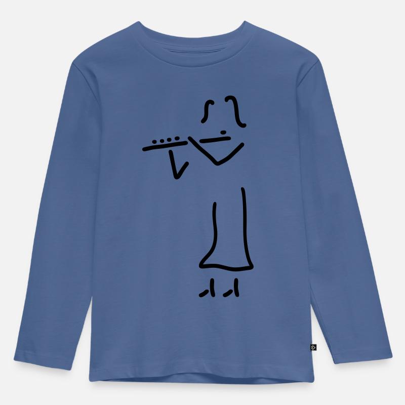 querflöte - Kinder Premium Bio Langarmshirt - Taubenblau
