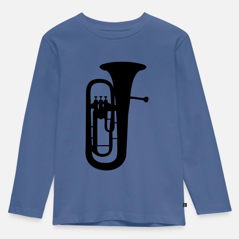 euphonium. - Kinder Premium Bio Langarmshirt - Taubenblau