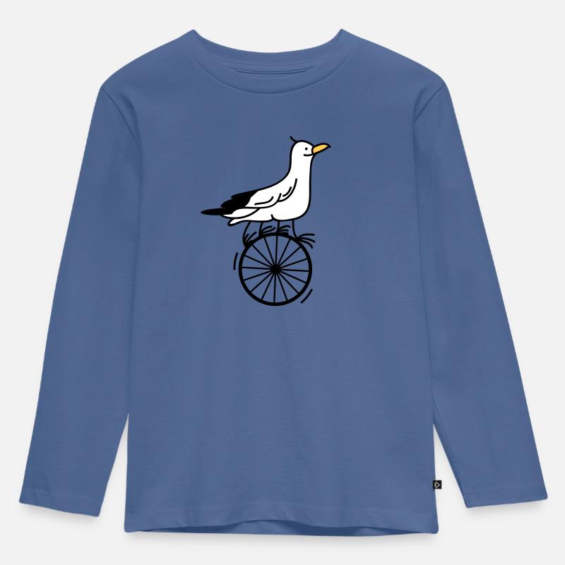 begabte Möwe - Kinder Premium Bio Langarmshirt - Taubenblau