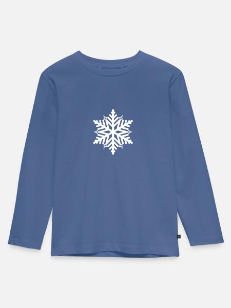 Flocke - Kinder Premium Bio Langarmshirt - Taubenblau