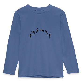 Gymnastics, backflip - Kids' Premium Longsleeve Shirt - stone blue - Front - AI Model Kid Female (0cm)