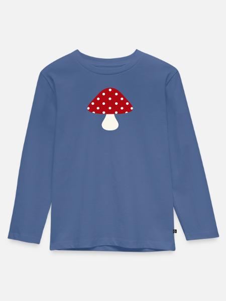 Glückspilz - Kinder Premium Bio Langarmshirt - Taubenblau