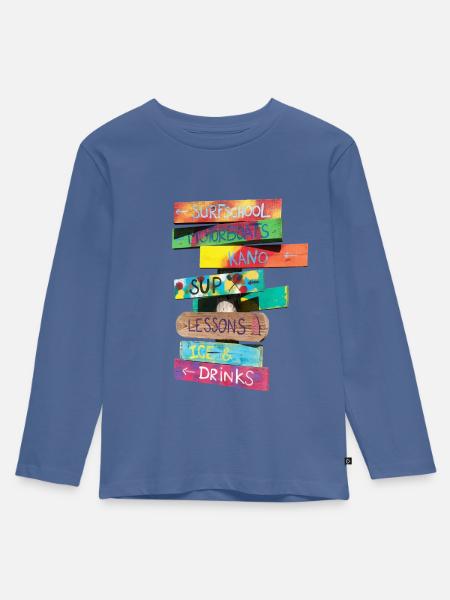 Summertime - Kinder Premium Bio Langarmshirt - Taubenblau