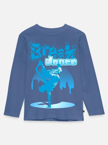 City breakdance - Kinder Premium Bio Langarmshirt - Taubenblau
